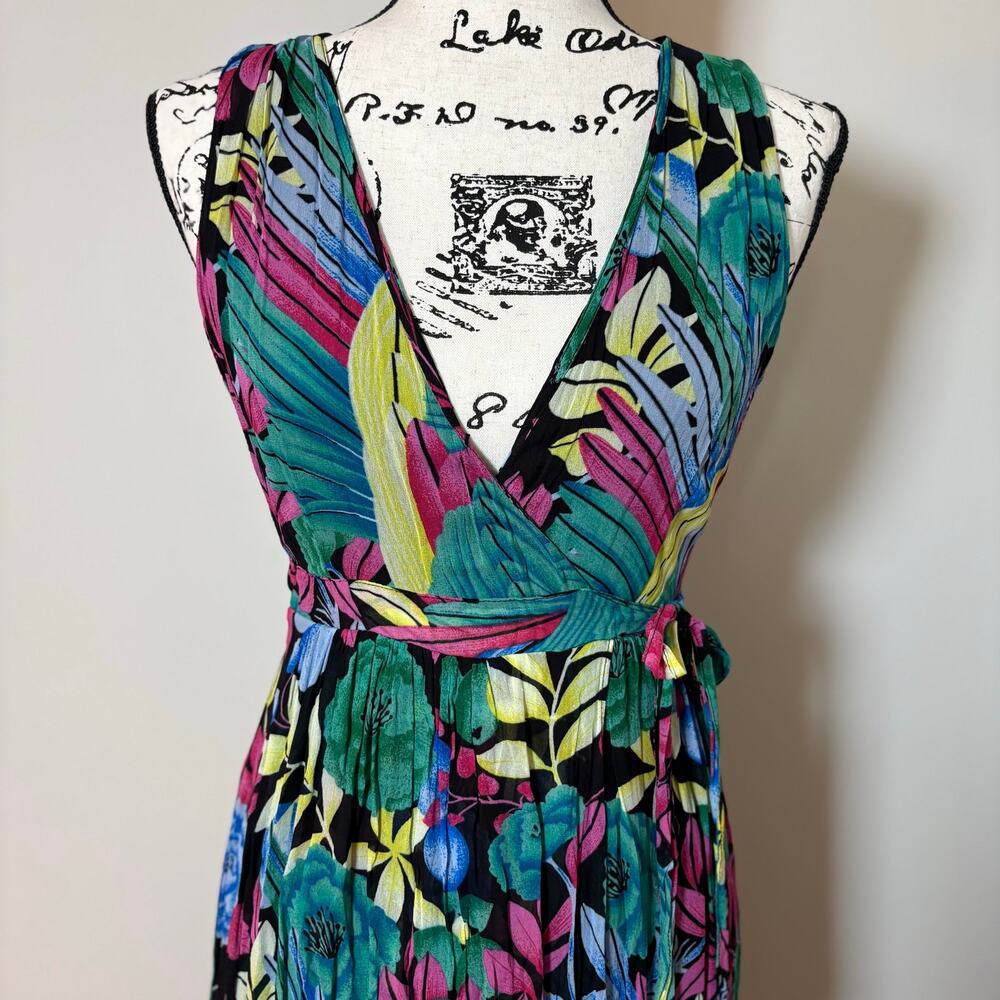 Maeve Anthropologie Boardwalk Maxi Dress 4P Floral Tropical Vacation Resort - Picture 6 of 13